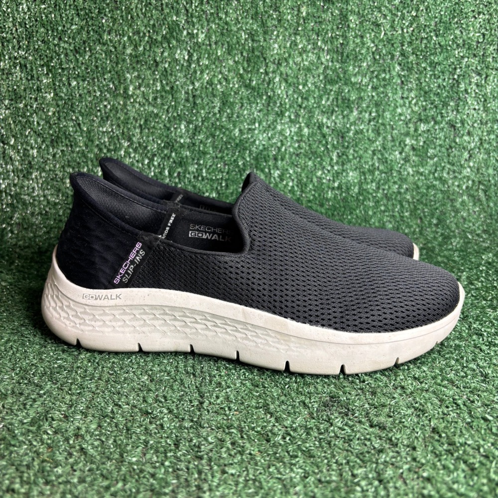 Skechers Go Walk Slip-Ins Flesx Relish Mesh Comfort Sneaker Black Womens 8 Wide
